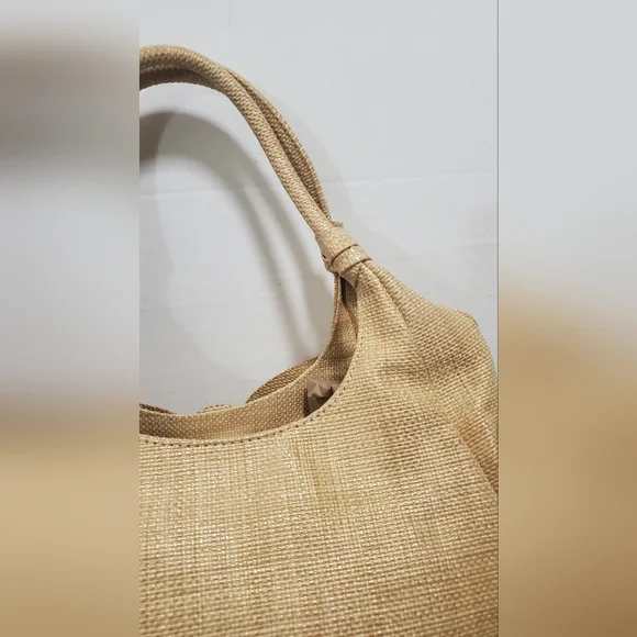 AVON Vintage Tan Woven Large Purse** Large Woven Flower On Front**NOS - Picture 4 of 4